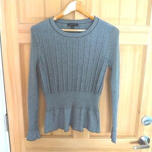 Ann Taylor Ribbed Peplum Long Sleeve Sweater